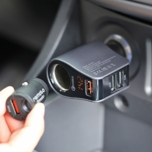 레모토 볼트게이지 차량용 소켓 고속충전기 퀄컴 퀵차지 3.0 USB 포트 시거잭 충전기