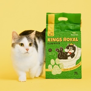 킹스로얄 고양이 두부모래 1.5mm 슬림입자 녹차향 7L X 4개