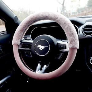 소프텔라 극세사 차량용 겨울 핸들커버 핑크